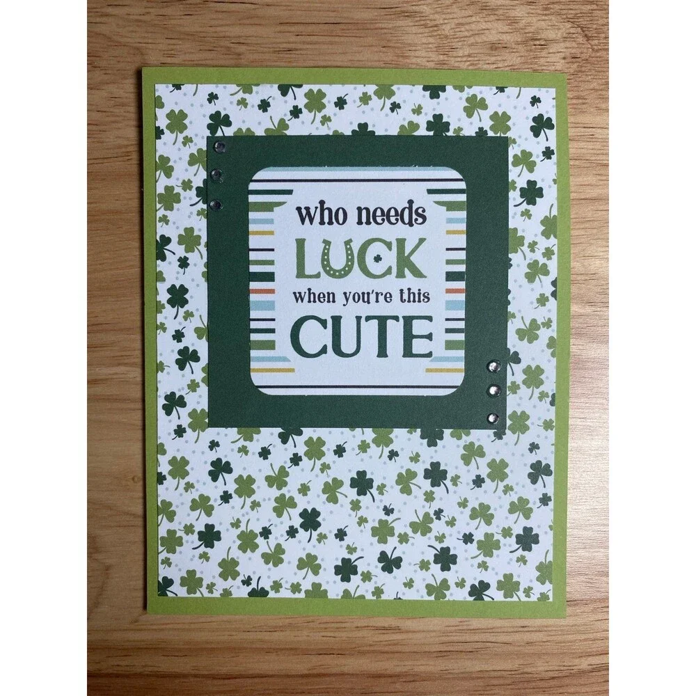 Handmade St. Patrick’s Day Blank Greeting Card A2 & Envelope